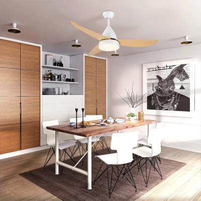 HOMCOM Deckenventilator mit LED-Licht 6 geräuscharme Geschwindigkeiten - Fernbedienung - Durchmesser 122 cm