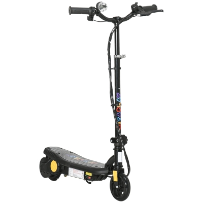 HOMCOM Elektrischer Tretroller 120 W klappbar für Kinder 7-14 Jahre 12 km/h max. Reichweite 10 km max. Schwarz