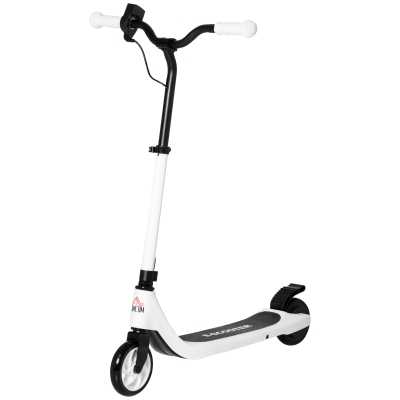 HOMCOM E-Scooter, trottinette électrique, autonomie 6 km, à partir de 6 ans, cadre en acier, noir+blanc, 76 x 53 x 95cm