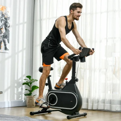 SPORTNOW Heimfahrrad leises Schwungrad LCD-Display verstellbarer Lenker und Sitz Tabletthalter Flaschenhalter aus Stahl