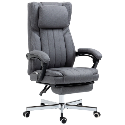 Vinsetto Bürostuhl drehbarer Sitz Neigungsfunktion Höhenverstellbar 65 x 61 x 105-113 cm grau