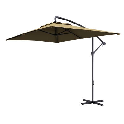 Outsunny Sonnenschirm overhang rechteckig mit Kurbel und 6 Stäben aus Stahl UV-Schutz Maße 294L x 193B x 250H cm