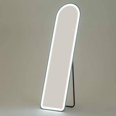 HOMCOM Volledige Lichaamsspiegel, 150 x 40 cm, Vrijstaande Spiegel met Dimbare LED-verlichting voor Woonkamer, Slaapkamer