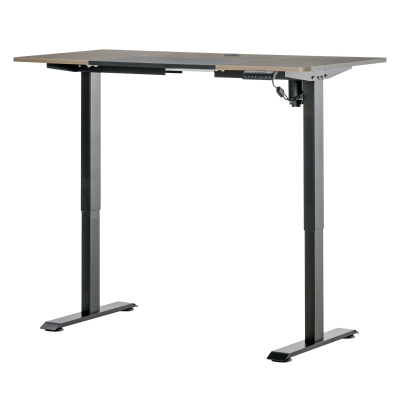 Bureau Électrique Vinsetto Cadre de Table avec Moteur Bureau d'ordinateur Réglable en Hauteur Bureau Debout de Bureau Bureau de Bureau en Métal Panneau de Particules Naturel + Noir 140 x 70 x 72-116 cm