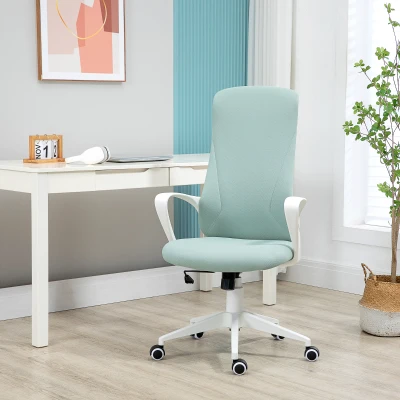 Vinsetto Ergonomischer Bürostuhl mit Armlehnen und Rollen - verstellbare Neigungs- und Höhenfunktion - Grün