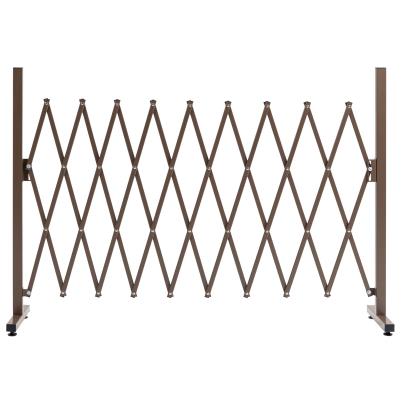 Outsunny Ausziehbare und einziehbare Absperrung Sicherheitsbarriere 250L x 31B x 104H cm Aluminium Metall Schokolade