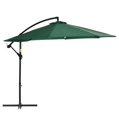 Outsunny Ampelschirm hexagonal 2,9 m neigbar mit Kurbel und 360° Rotation UV-Schutz Stahl grün
