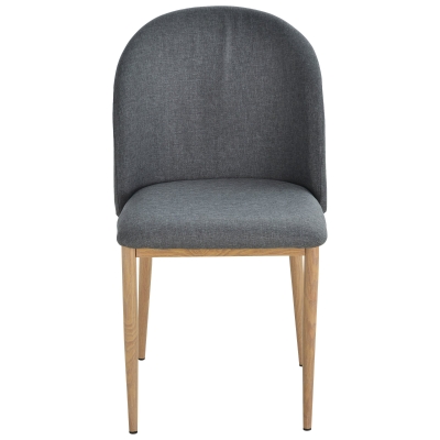 HOMCOM Set mit 2 Diningstühlen Esszimmerstühle mit Metallbeinen in Holzoptik 50 x 58 x 85 cm Grau
