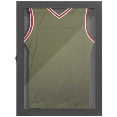 HOMCOM Frame Box T-Frame Rahmen für Trikot mit Acryltür Innenfutter aus Filz 60 x 6,5 x 80 cm Schwarz