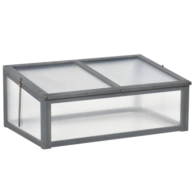 Outsunny Mini Kweekhuis, Klein Kweekhuis voor de Tuin, met PC-platen, Goede Lichtdoorlatendheid, 100L x 65B x 40H cm