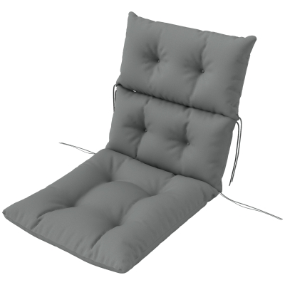 Outsunny Zitkussen, Dik Kussen voor Zitmeubels, met Rugleuning, Schommelstoelkussen, voor Binnen en Buiten, Lichtgrijs