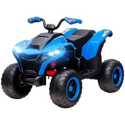AIYAPLAY Elektryczny Quad dla Dzieci, 3-6 km/h, Oświetlenie LED, Muzyka, USB, dla Dzieci 3-8 Lat, Niebieski