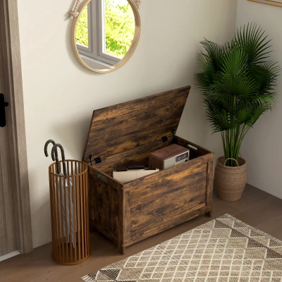 Storage Chest 76cm x 40cm x 48cm Rustic Brown