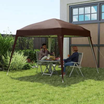 Outsunny Vervangend Paviljoendak, Vervangzeil voor 3 x 3 m Tuinpaviljoen, Gartenzeltdak Vervanging, UPF50+, Oxford-Stof, Koffie