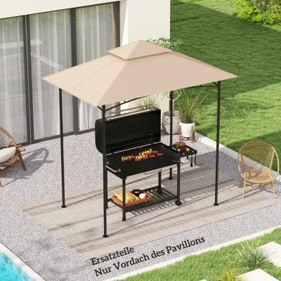 Outsunny Vervangendek voor Tuinpaviljoen, Grillpaviljoen Vervangdak voor 152 x 244 cm Frames, UPF50+ Bescherming, Polyester, Beige