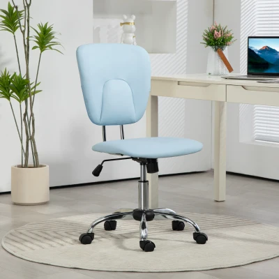 Vinsetto Silla de Oficina Giratoria con Altura Ajustable y Función Basculante para Escritorio Estudio 50x54x87,5-96,5 cm Azul
