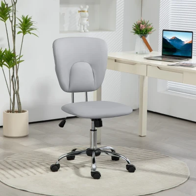 Vinsetto Silla de Oficina Giratoria con Altura Ajustable y Función Basculante para Escritorio Estudio 50x54x87,5-96,5 cm Gris