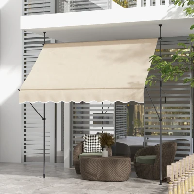 Outsunny Store Manuel 2.5x1.2m Inclinable Sable