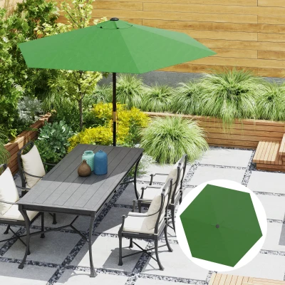 Outsunny Telo di Ricambio per Ombrellone da Giardino Ø3 m Verde