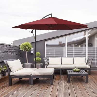 Outsunny Ombrellone da Esterni 3x2.5 m in Acciaio e Poliestere