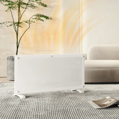 HOMCOM Riscaldatore 2000W Temperatura Regolabile con Timer Bianco