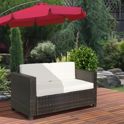 Rattan Sofa 130W x 70D x 80H cm Brown