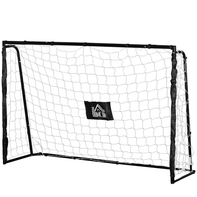 HOMCOM But de Football Métal 186x62x123cm Noir Blanc