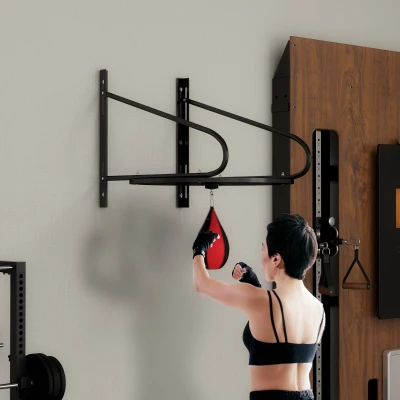 HOMCOM Punching Ball Speedball Boxen mit Drehplatte + Pumpe Höhenverstellbar Rot Schwarz