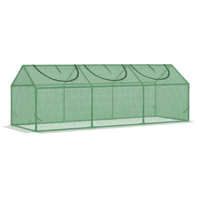 Outsunny Mini Serre PE 140g/m² 180x60x60cm Vert Foncé