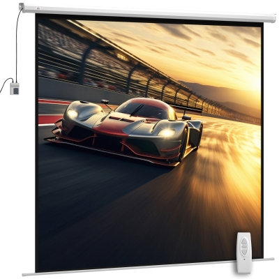 HOMCOM Écran Motorisé 120" 4K HD Mur/Plafond avec Télécommande