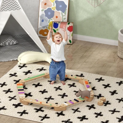 AIYAPLAY Poutre d'Équilibre Bois Enfants 3-8 Ans Intérieur/Extérieur