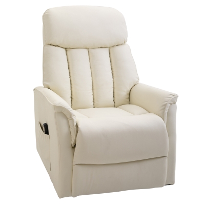 HOMCOM Fauteuil Releveur Électrique Inclinable Crème