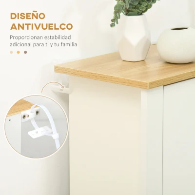 HOMCOM Zapatero de Entrada Recibidor con Cajones Abatibles y Estantes Ajustables para 12 Pares de Zapatos 72x26x80 cm Blanco(m-7)