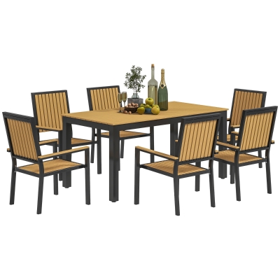 Garden Dining Set 85W x 160D x 75H cm Natural wood finish