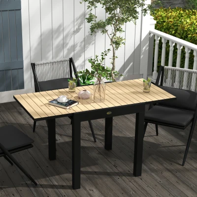 Outsunny Table de jardin Table d'extérieur, résistante aux intempéries, 162 x 80 x 75 cm, Jaune