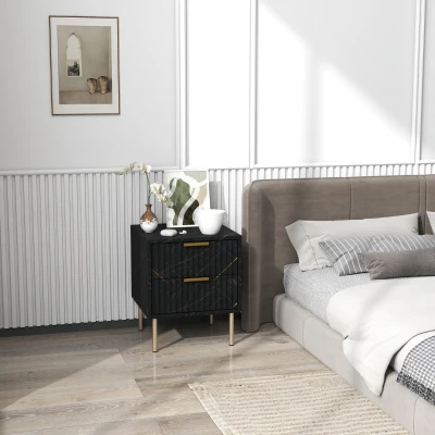 Bedside Table 40W x 39D x 48Hcm Black