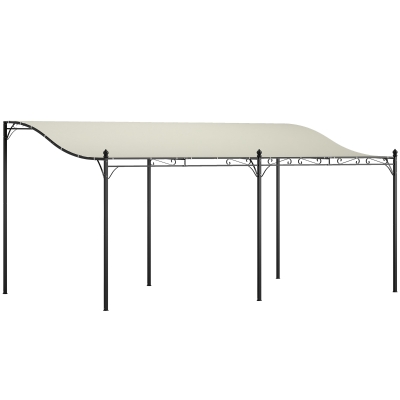 Outsunny 3 x 5 m Pergola, Flexibles Gartendach mit wasserfester Plane und Metallrahmen, Schattenspender, Cremeweiß