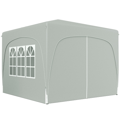 Outsunny Pavillon 3 x 3 m, Tente de jardin pop-up avec parois latérales et sac de transport, UPF50+, réglable en hauteur, Sable