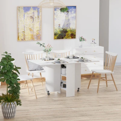 HOMCOM Tavolo pieghevole 80cm x 80cm x 74cm Bianco