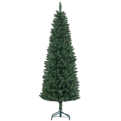 HOMCOM Sapin Artificiel 180cm Slim 479 Branches Support Acier Vert