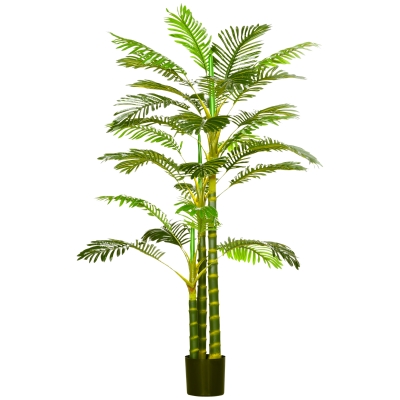 HOMCOM Palmier Artificiel 190cm 30 Feuilles avec Pot Inclus