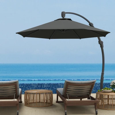 Cantilever Parasol 366L x 294W x 280H cm Grey