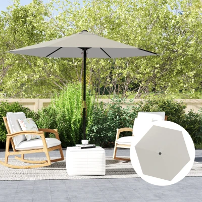 Outsunny Toldo de Substituição para Chapéu de Sol de 3m com Ventilação Superior Proteção UV 30+ para Exteriores Creme