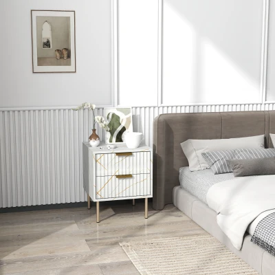 Bedside Table 40W x 39D x 48Hcm White