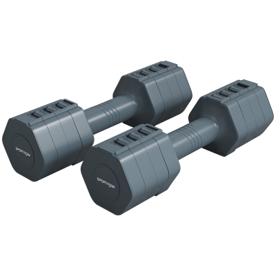 SPORTNOW Haltères Réglables 2x2.5kg Poignée Antidérapante