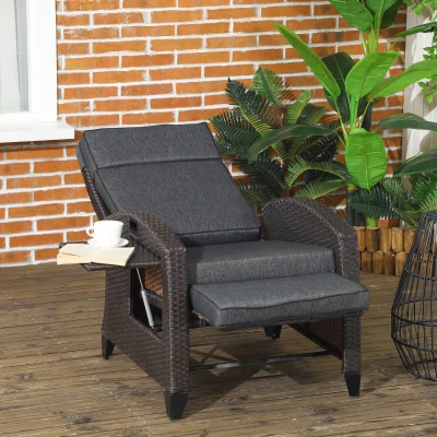 Outsunny Recliner Chair Adjustable Backrest Grey