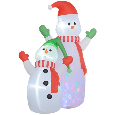 Outsunny Bonhomme de Neige Gonflable 240cm LED Blanc Noël