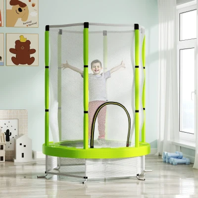 AIYAPLAY Tappeto Elastico Bambini 3-6 Anni Ø140cm con Rete Verde