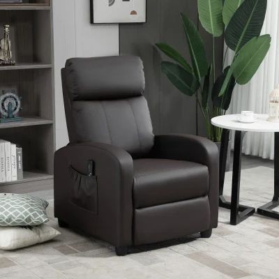 HOMCOM Poltrona massaggiante 68cm x 88cm x 98cm Marrone