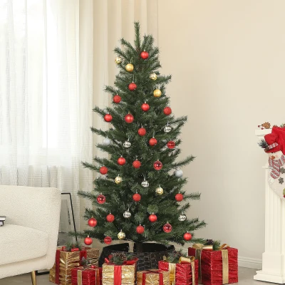 HOMCOM Sapin Artificiel 180cm 467 Branches Support Acier Vert